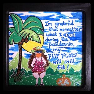 Original Pandemic ART Painting - Loving Flip Flops